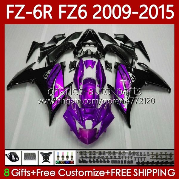 MOTO corpo viola lucido per YAMAHA FZ6 FZ 6 R N 600 6R 6N FZ-6N 09-15 Carrozzeria 103No.16 FZ600 FZ6R FZ-6R 09 10 11 12 13 14 15 FZ6N 2009 2010 2011 2012 2013 2014 201 5 carenature OEM