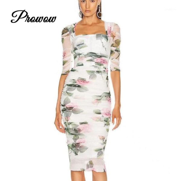 

runway 2020 summer square collar with sling two-piece dress boho luxury elegant rose print pleated mesh midi dress clothes1, White;black