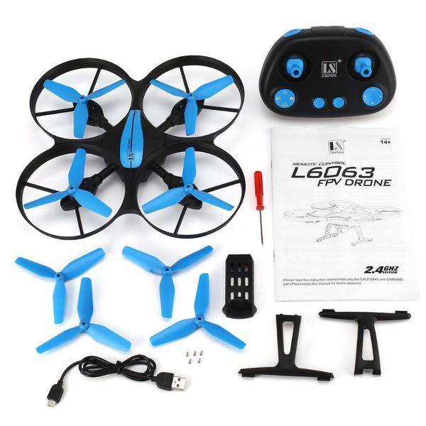 

l6063 4ch rc drone quadcopter altitude hold with 720p wide angle camera one key return speed control anti-carsh headless mode