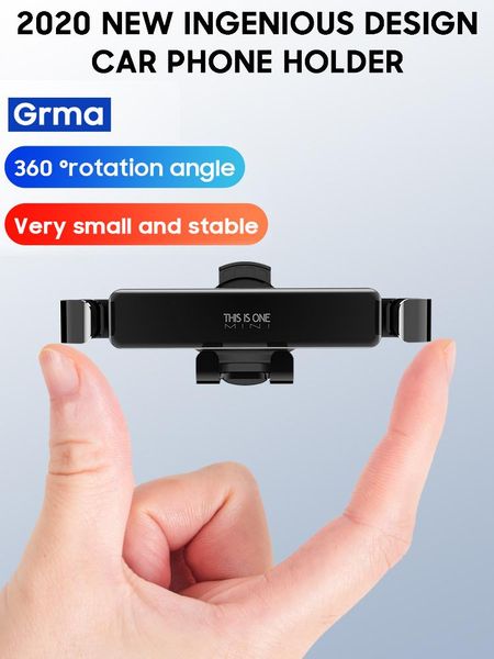 

grma mini car holder folding metal gravity holder gps air vent clip mount mobile phone stand bracket for