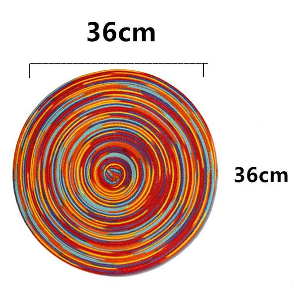 

dining coaster set placemat table mat bowl satin dyed ramie cotton yarn woven cup pad round plate mat rainbow color h wmthfz