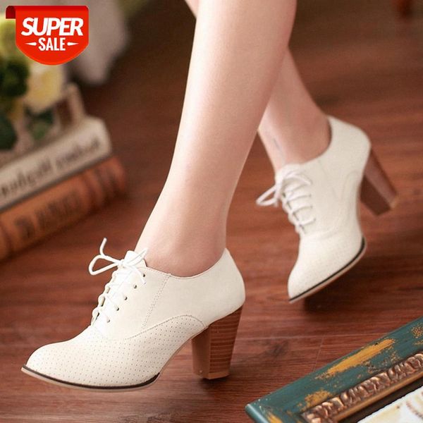

ribetrini office lady high heels casual shoes round toe lace up women pumps 2021 new design comfy brand pumps #wr4n