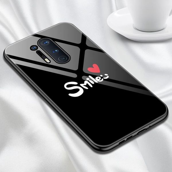 

luxury cute heart-shaped tempered glass phone case for oneplus 8 8pro 7t 7tpro 7 7pro 6 6t 5 5t ultra-thin silicone cover bbydsm