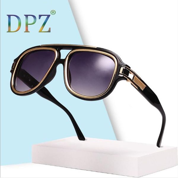 

2021 fashion big metal frame sunglasses men/women retro double beam personality aviation sunglasses, White;black