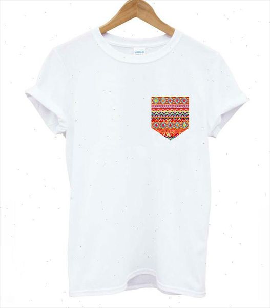 

harajuku aztec pocket print women t shirt cotton casual funny shirt for lady white tee drop ship t 203