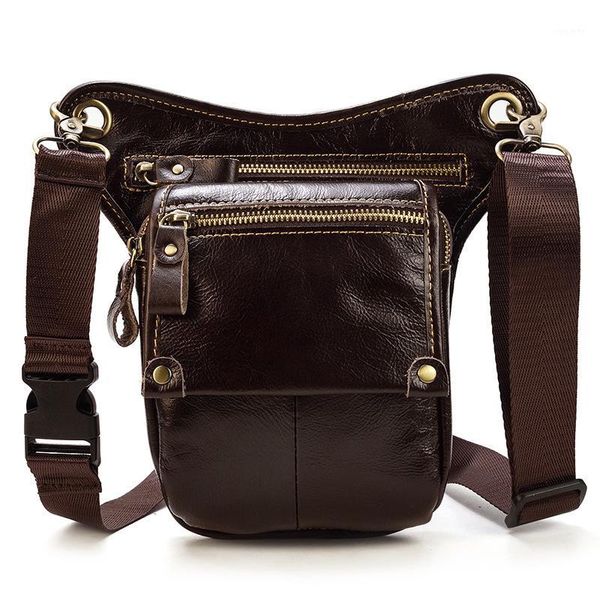 

waist bags leather bag men belt genuine purse bum leg1
