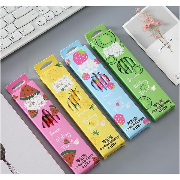 

creative fruit boxed hb pencil cute learning stationery children gift kids giveaway paint brush cartoon writing student practice