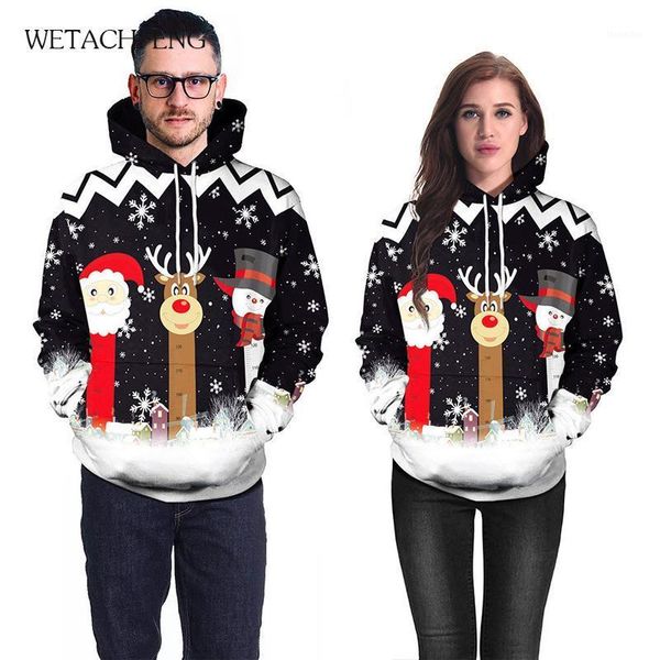 

men's sweaters oversized santa christmas couples ugly funny party holiday xmas jumpers mens womens hooded sweatshirts coat1, White;black