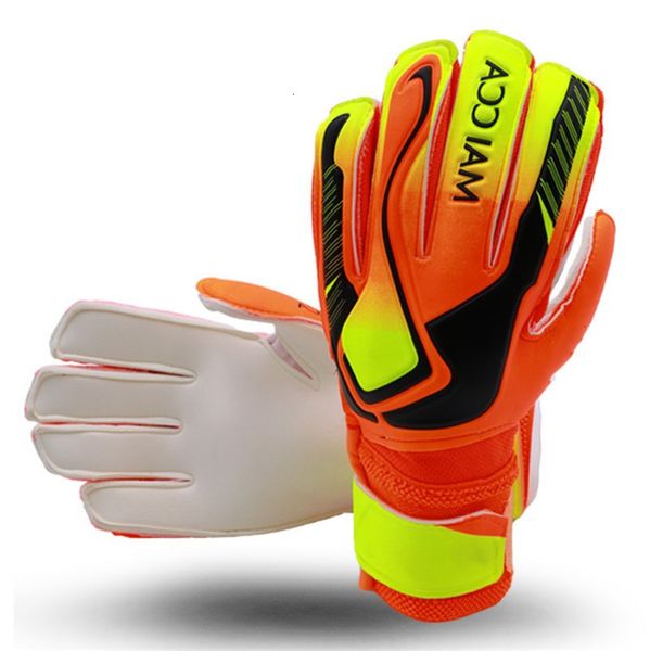 

kids goalie football soccer glove with double wrist protection and non-slip wear resistant latex goalkeeper gloves