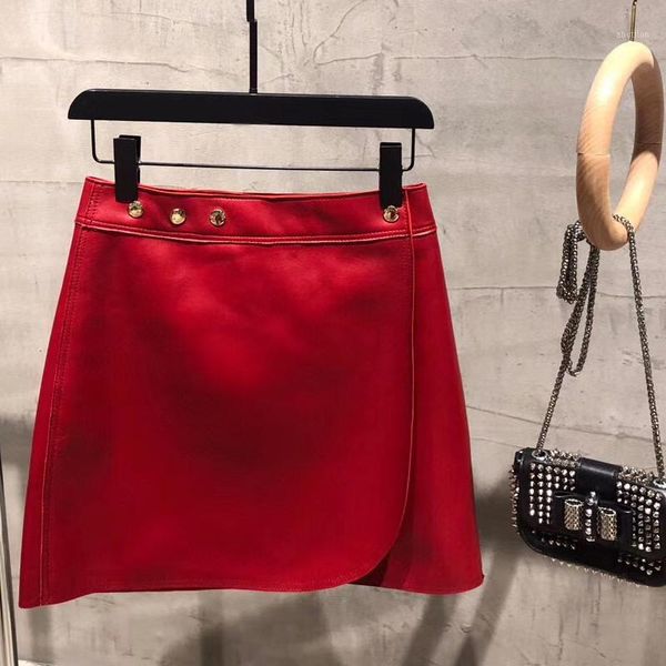 

skirts genuine leather skirt ladies real sheepskin women lambskin1, Black