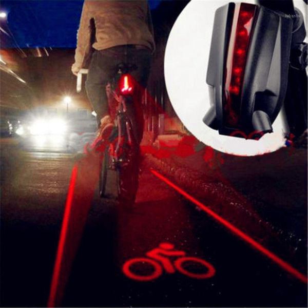 

bike lights beam "bike logo" waterproof rear bicycle tail light 2 laser+5 led red lamp 4 flashing model night safety warning acces