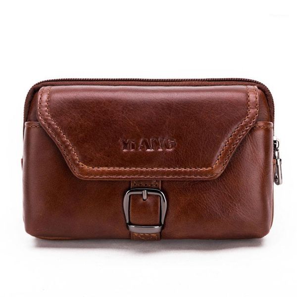 

men bags genuine leather men's waist bag fashion cell phone case bag male hook belt fanny pack wallet1