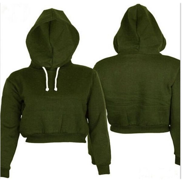 

full hoodie coats black autumn new brief casual clothes women ladies clothing plain crop hooded