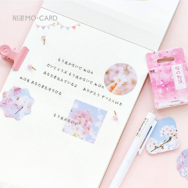 

46pcs pcak розового sakura monogatari этикетка наклейка набор декоративных канцелярские наклейки скрапбукинг diy дневник альбом стик lable s