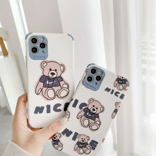 

1dwcustom sweater bear cover mobile phone vip 11 12pro maximum mini x xr xsmax 8 7 with anti falling protective cover