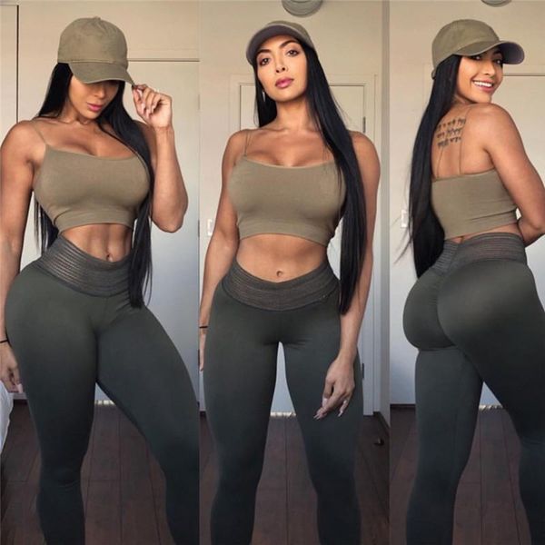 

women fashion leggings pants female leggings elastic high waist pant women slim pants sportswear, Black