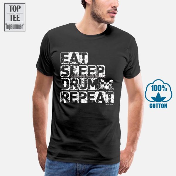 

ешьте sleep drum repeat t shirt mens дамы унисекс fit барабанщик музыка футболки марка одежда топы тис спорт с капюшоном hoodie