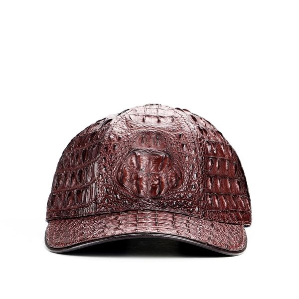 

100% crocodile leather casual baseball cap adjustable caps y200714, Blue;gray
