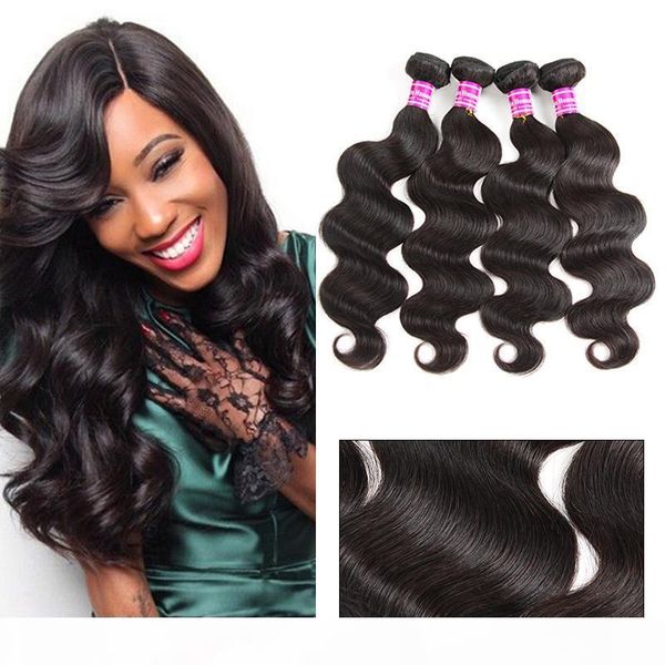 

8a brazilian virgin hair bundles body wave human hair weaves mongolian remy hair extensions black color wefts