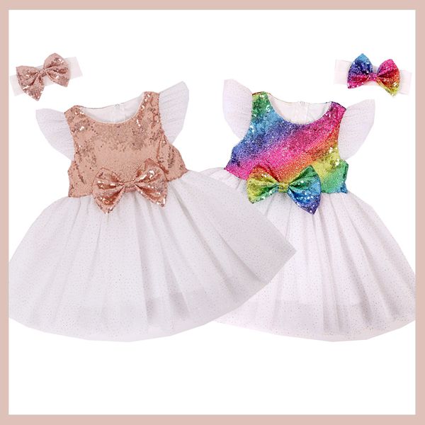 

childrenswear short-sleeve dress summer gauze princess dress sequin fei xiu new style birthday western style flower boys/flower, Red;yellow