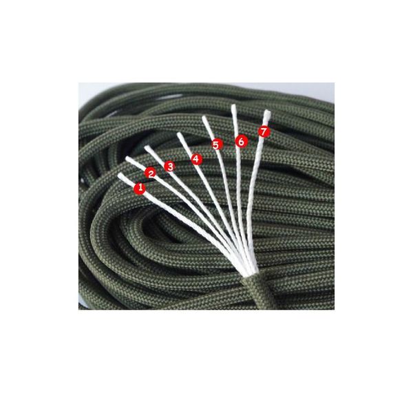 

paracord 50ft 550lb cord parachute lanyard w/7 core strand rope 4mm dia for camping hiking outdoor home knit sol qylvbh