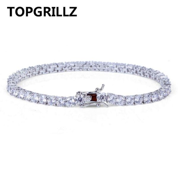 

rillz 3mm 4mm 5mm 6mm 8mm iced out round cubic zircon tennis chain 1 row bracelets, Black