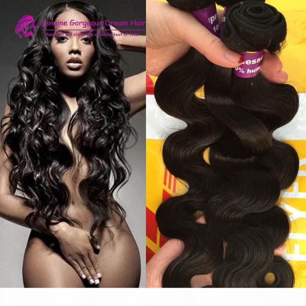 

peruvian human hair body wave 3 bundles natural color #1b unprocessed human hair weaves peruvian body wave hair wefts, Black