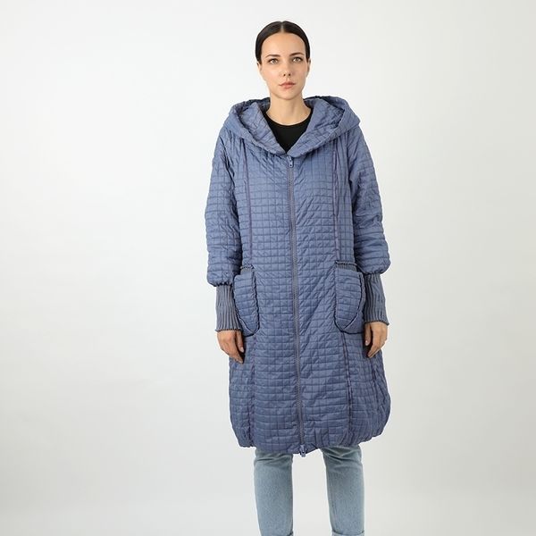 

women's parka warm winter plaid coat long plus size jacket female casual loose cotton padded hooded coats woman allureamore 201029, Black