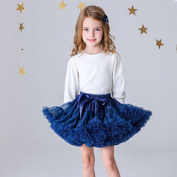 

girl's half ins length mh shawl children tutu princs gauze skirt, Blue