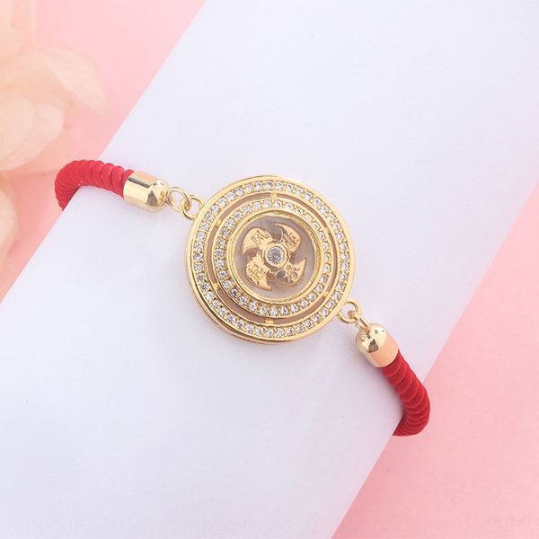

red rope tourism temple buddhist beads national wind transfer wheel fengshui wheel bracelet beads braceletbracelet braceletwomen attract mon, Golden;silver