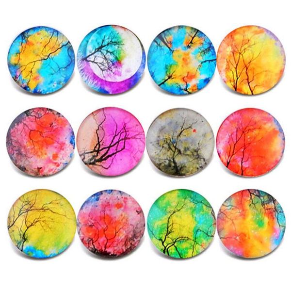 

10pcs/lot new glass snap jewelry tree of life mixed pattern snap buttons fit 18mm/20mm diy snap bracelet buttons jewel sqcdav