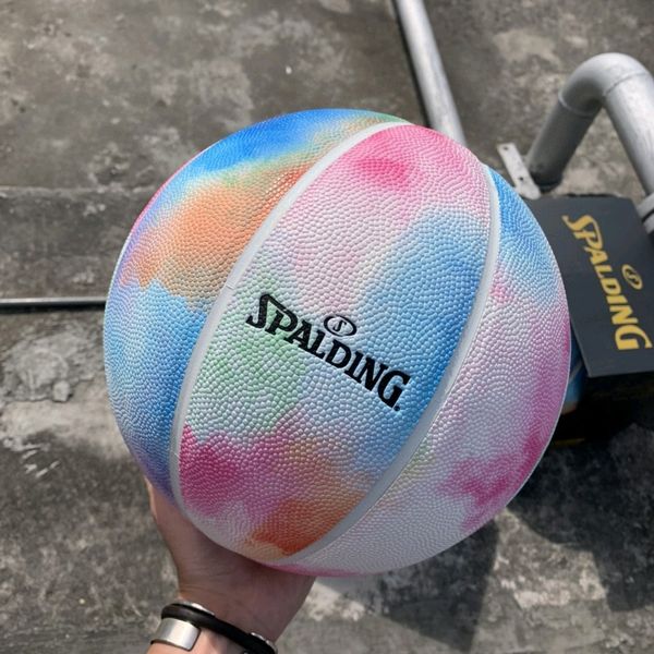 Spalding Basquetebol Bola Rainbow Aguarela No.7 Limited Comemorativo Edição Ao Ar Livre Wear-Resistive Meninos Presentes