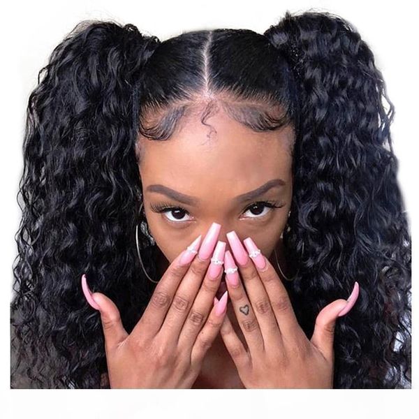 

deep loose wave lace front and full lace wig brazilian human hair wigs with bbay hair natural color for black women, Black;brown