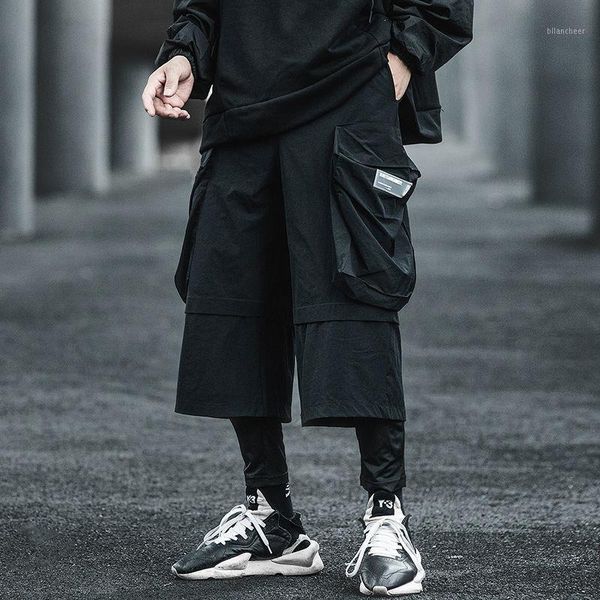 

hybskr 2020 autumn men's harem pencil pants korean man loose ankle-length trousers streetwear male casual cargo fashion pants1, Black