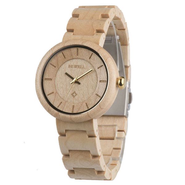 

wooden leisure fashion quartz women's watch movement wooden watch pcc7, Slivery;brown
