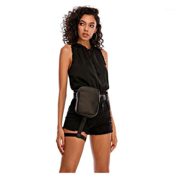 

pu women drop leg bag fanny pack motorcycle riding casual shoulder cross body thigh male hip belt waist bags 20211