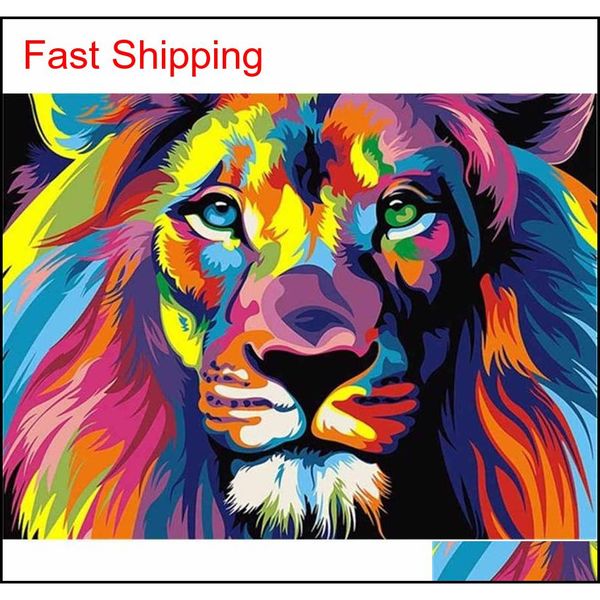 

50x40cm paints diy painting by numbers hand painted animals pictures oil paint gift co qylqnk dh_seller2010