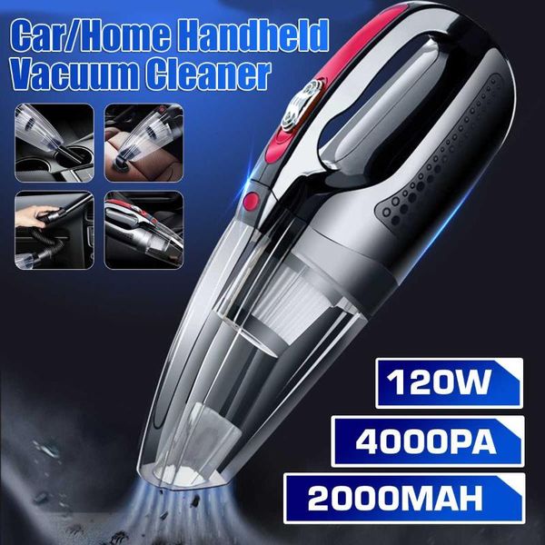 

120w wireless/wired car vacuum cleaner 12v portable handheld usb cordless rechargeable wet/dry use home car vacuum cleane