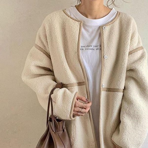 

casual straight single breasted women jackets coats autumn winter 2021 korean janpan plain female outerwear overcoats new, Black;brown
