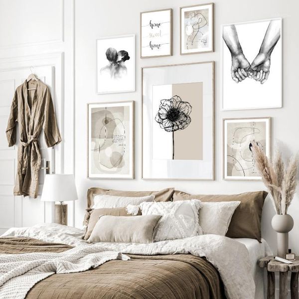 

paintings modern abstract kiss beige background sweet home canvas painting pictures wall art posters and prints for living room decor1