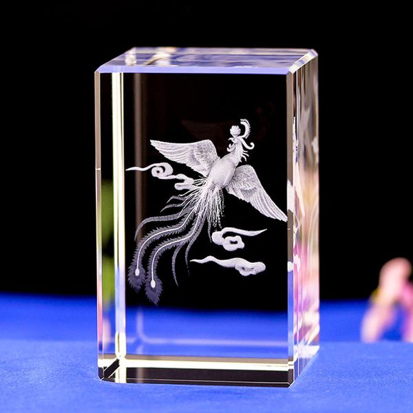 

2021 new phoenix laser engraved 3d night color changing lights for baby room crystal led light bed m45h