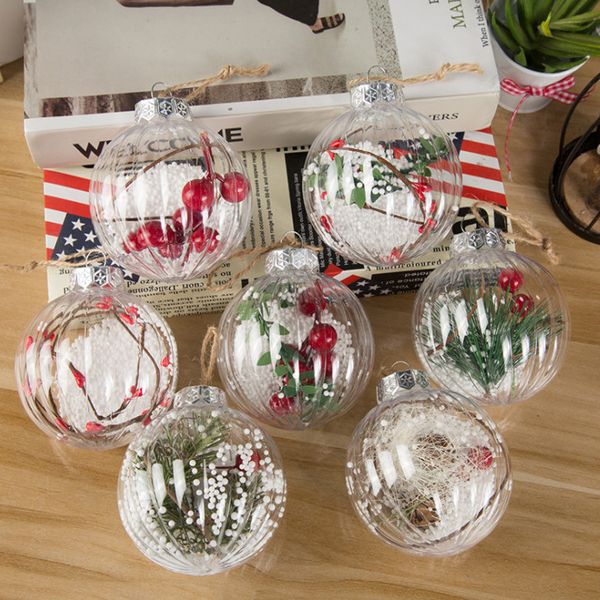 

the latest christmas, a variety of styles of plastic transparent non-luminous christmas balls, christmas tree ornaments, ing