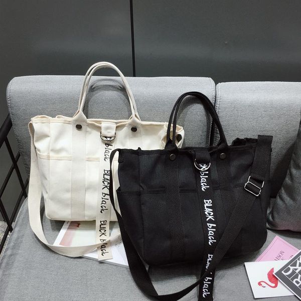

fashion hasp women letters messenger bags handbags 2020 new soft school students book bag canvas bags shoulder