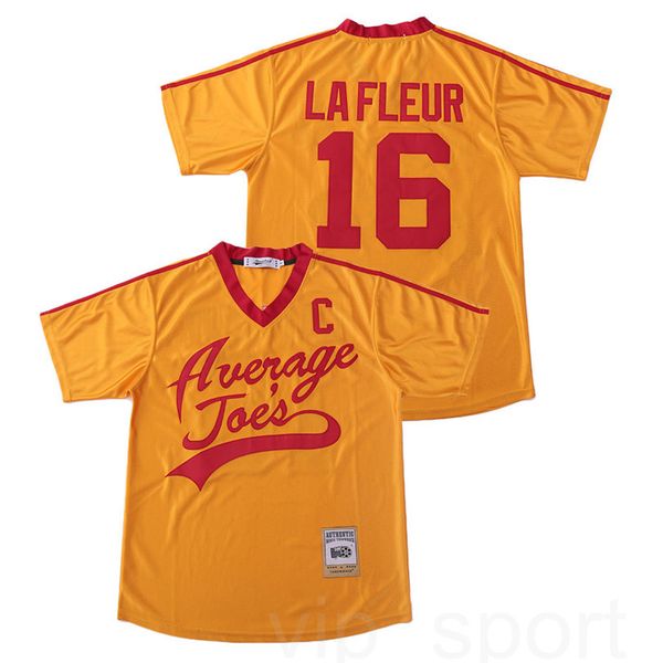 

vince vaughn average joe's dodgeball 16 pete lafleur movie football jersey men team color yellow breathable all stitched quality, Black