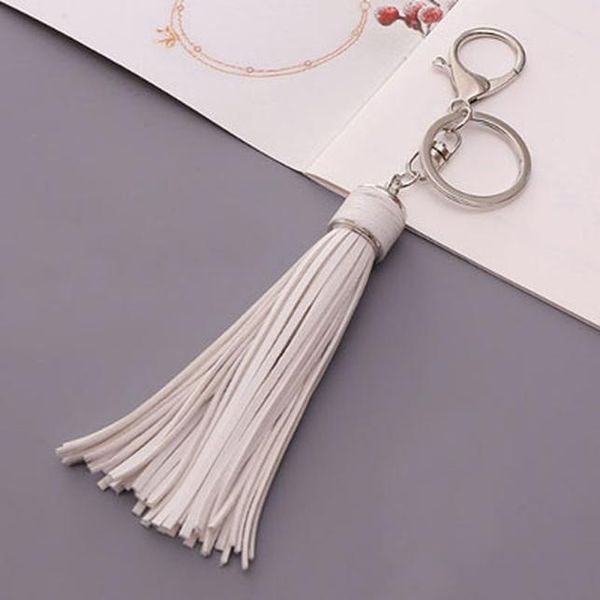 

casual leather tassels women keychain bag pendant alloy car key chain ring holder retro jewelry llavero gl5004 h sqcflz