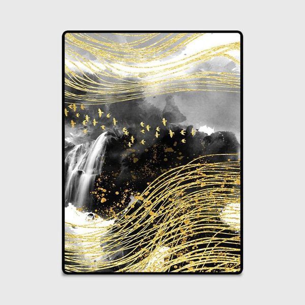 

3d golden ink painted carpets for living room bedroom decor rug sofa coffee table antiskid floor mats yoga pad custom home rugs