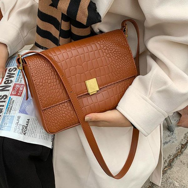 

fashion shoulder bag for women 2021 autumn new designer soft pu leather crossbody bags solid color retro large-capacity bag