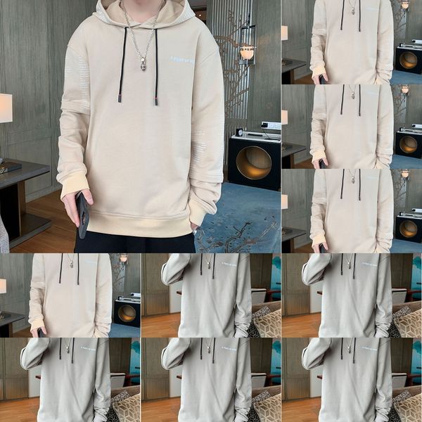 

wmyzt мужская мода 2020 осень футболку sweatersweater рукав новый капюшоном молодежи красивый случайные длинный свитер t-рубашки мужской оде, Black