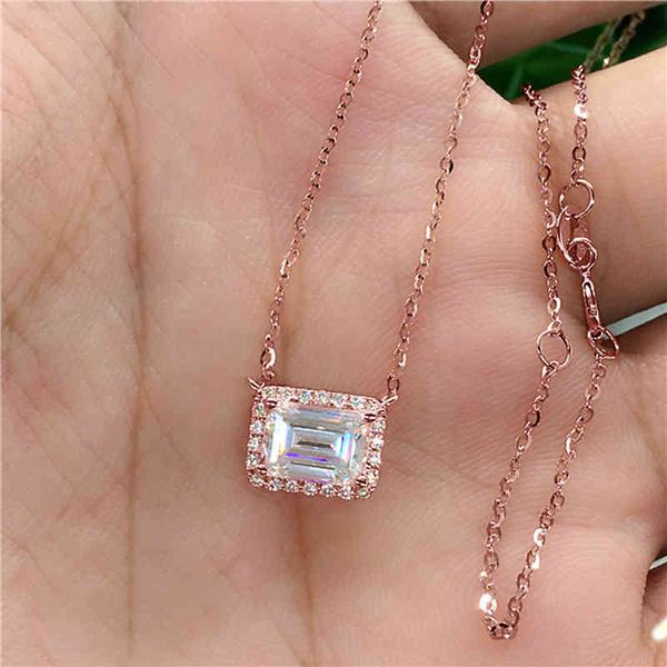 

huitan simple stylish square shaped pendant necklace for women silver color/rose gold color fashion versatile lady's jewelry hot