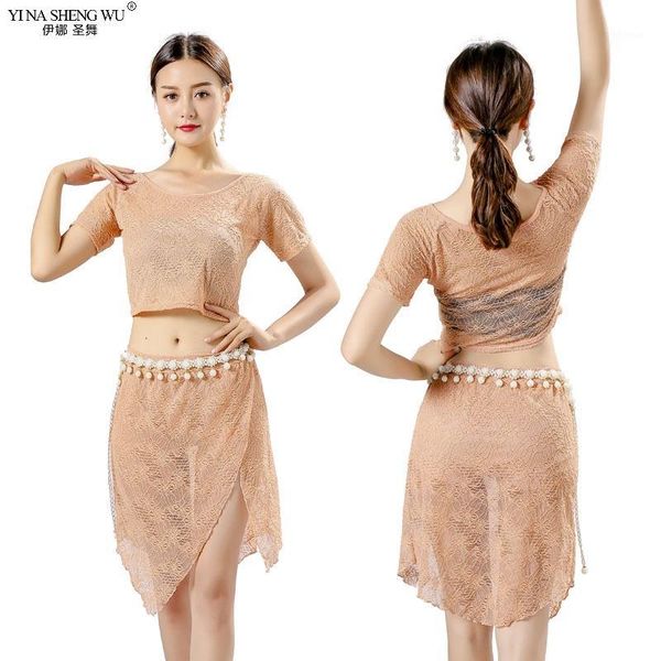 

belly dance costume 2pcs set belly dance short skirt split oriental bellydance costume practice set women1, Black;red